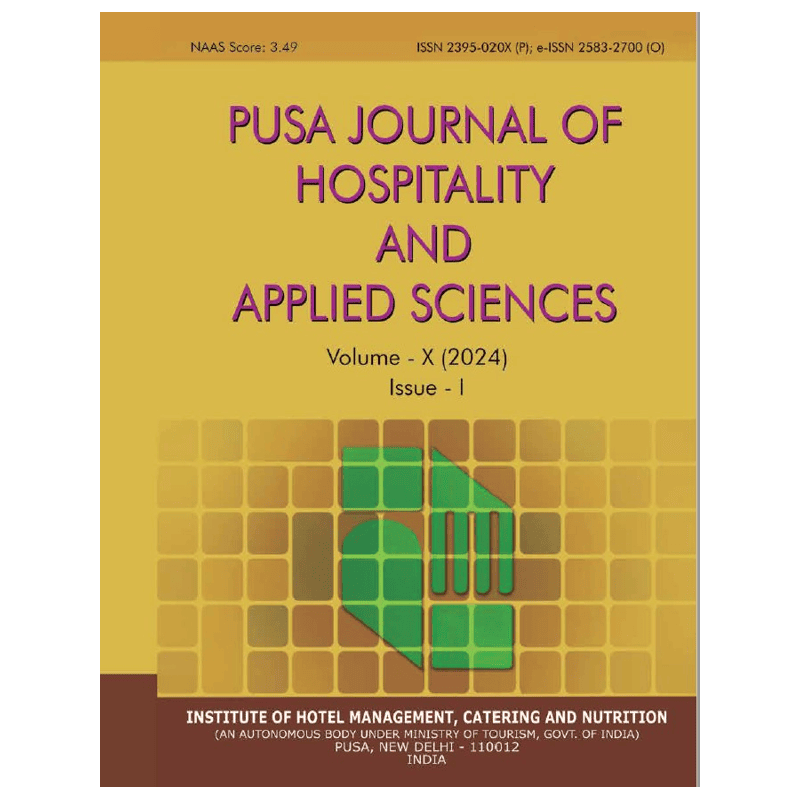 PUSA Journal of Hospitality and Applied Sciences